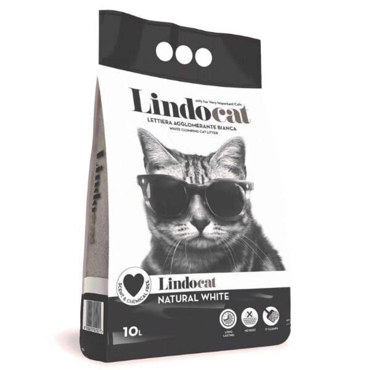 Lindocat Natural Kalın Taneli Kokusuz Topaklanan Kedi Kumu 1 Adet 10 Lt