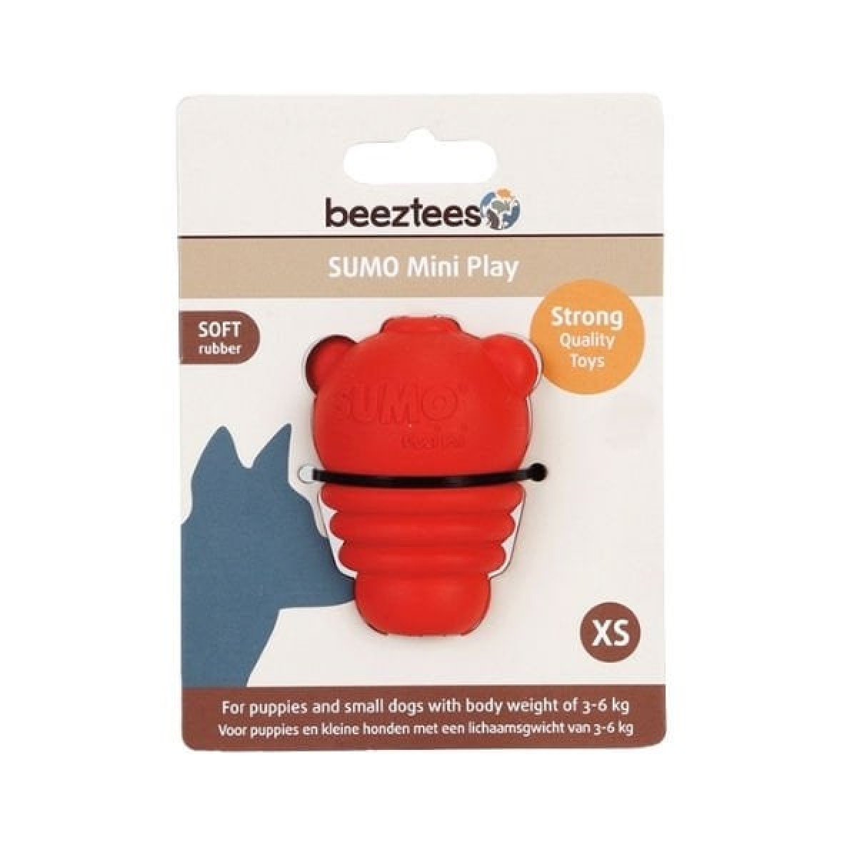 Beeztees Sumo Mini Dental Ödül Hazneli Kauçuk Köpek Oyuncağı Xsmall Kırmızı 4.5 Cm