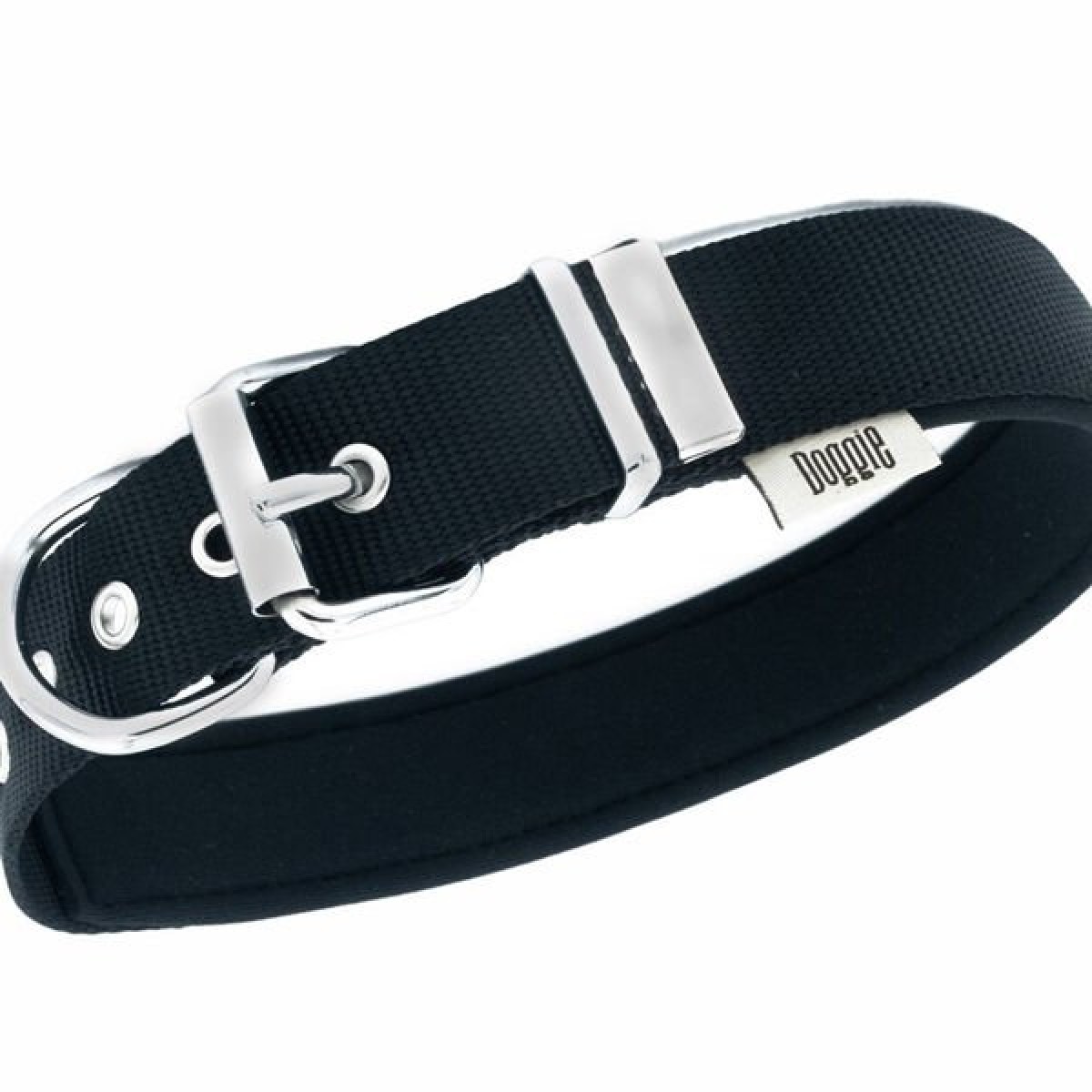 Doggie Comfort Dokuma Kemikli Köpek Boyun Tasması Large Siyah 3x47-55 Cm