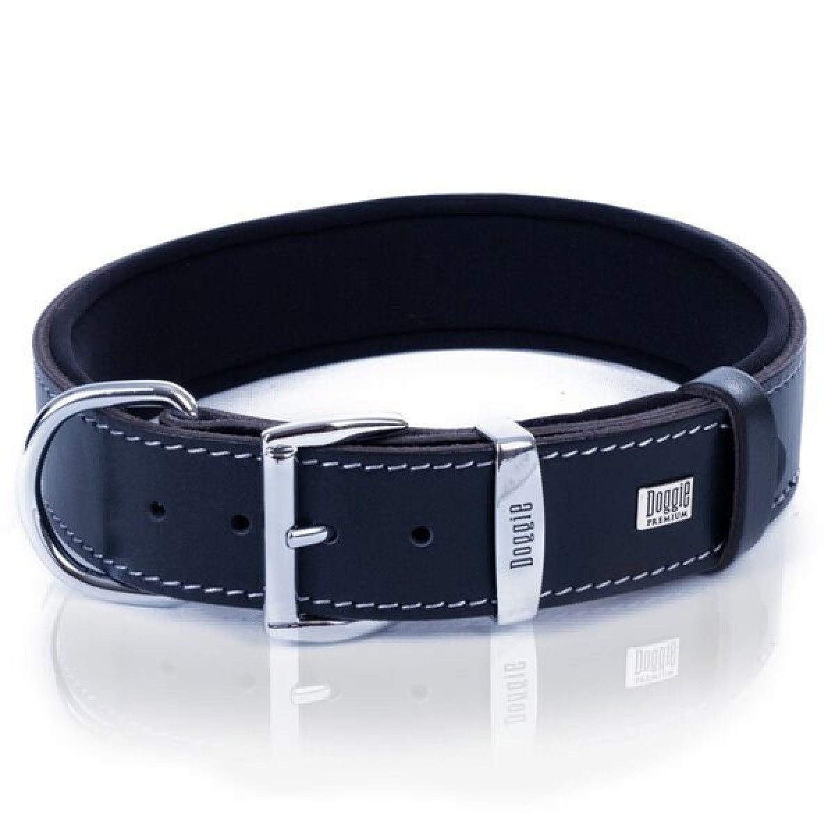 Doggie Comfort Deri Kemik Desenli Köpek Boyun Tasması Small Siyah 4x47-55 Cm