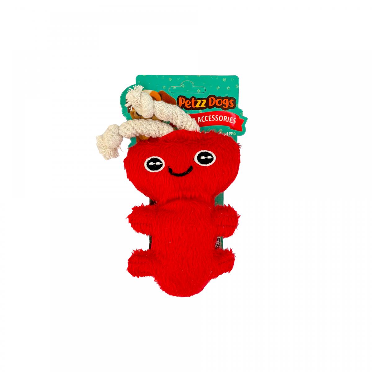PetzzDogs Axelot Sesli Dayanıklı Peluş Köpek Çiğneme Oyuncağı Kırmızı 15x9 Cm