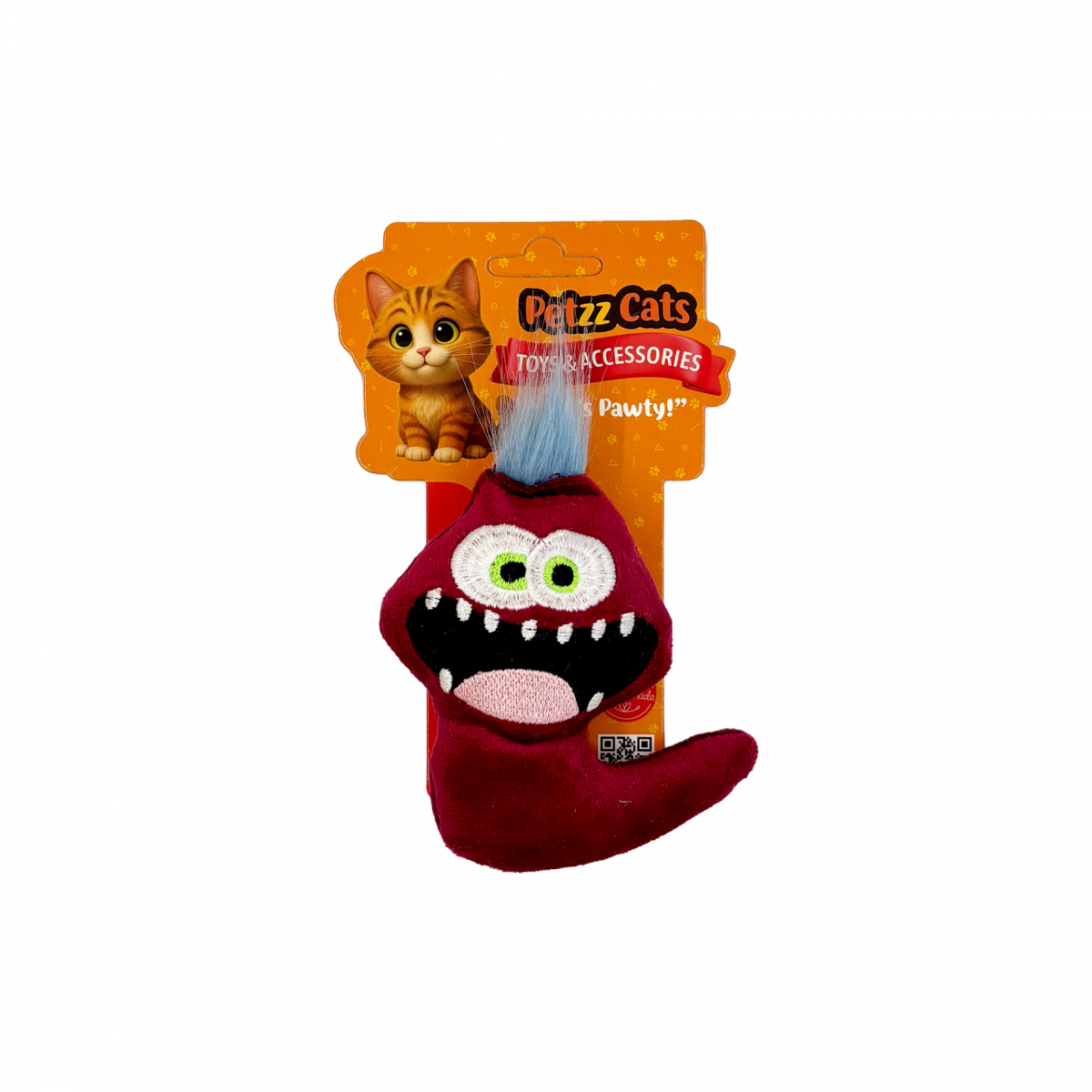 PetzzCats Beauty Matatabi ve Çıngırak Sesli Peluş Kedi Oyuncağı Bordo 11x9 Cm