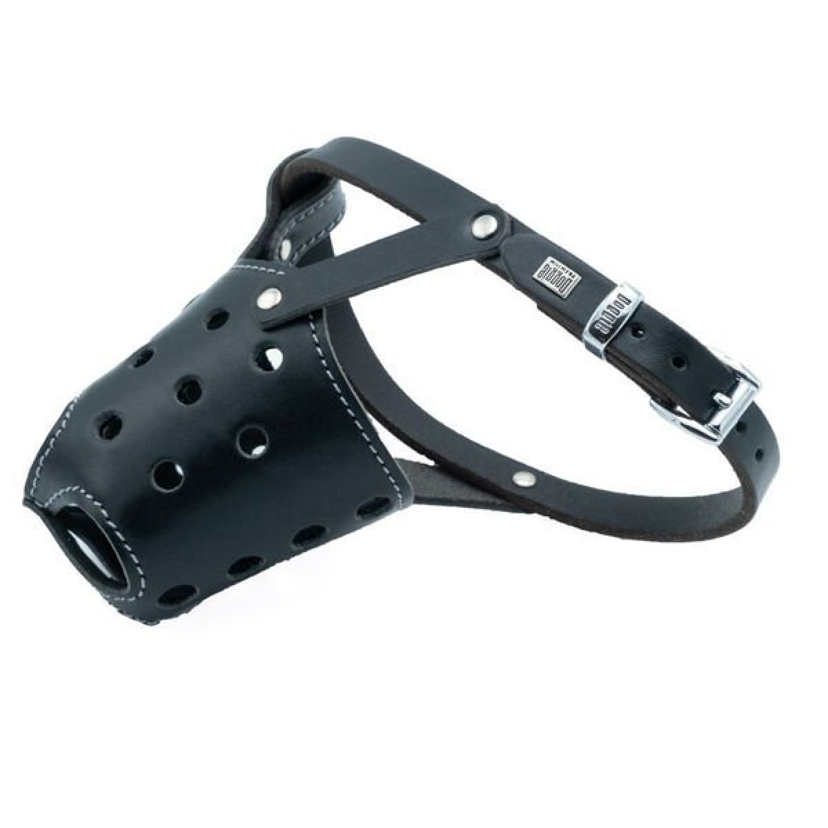 Doggie Kısa Burun Koruma Deri Köpek Ağızlığı Medium Siyah 1.5x50-55 Cm