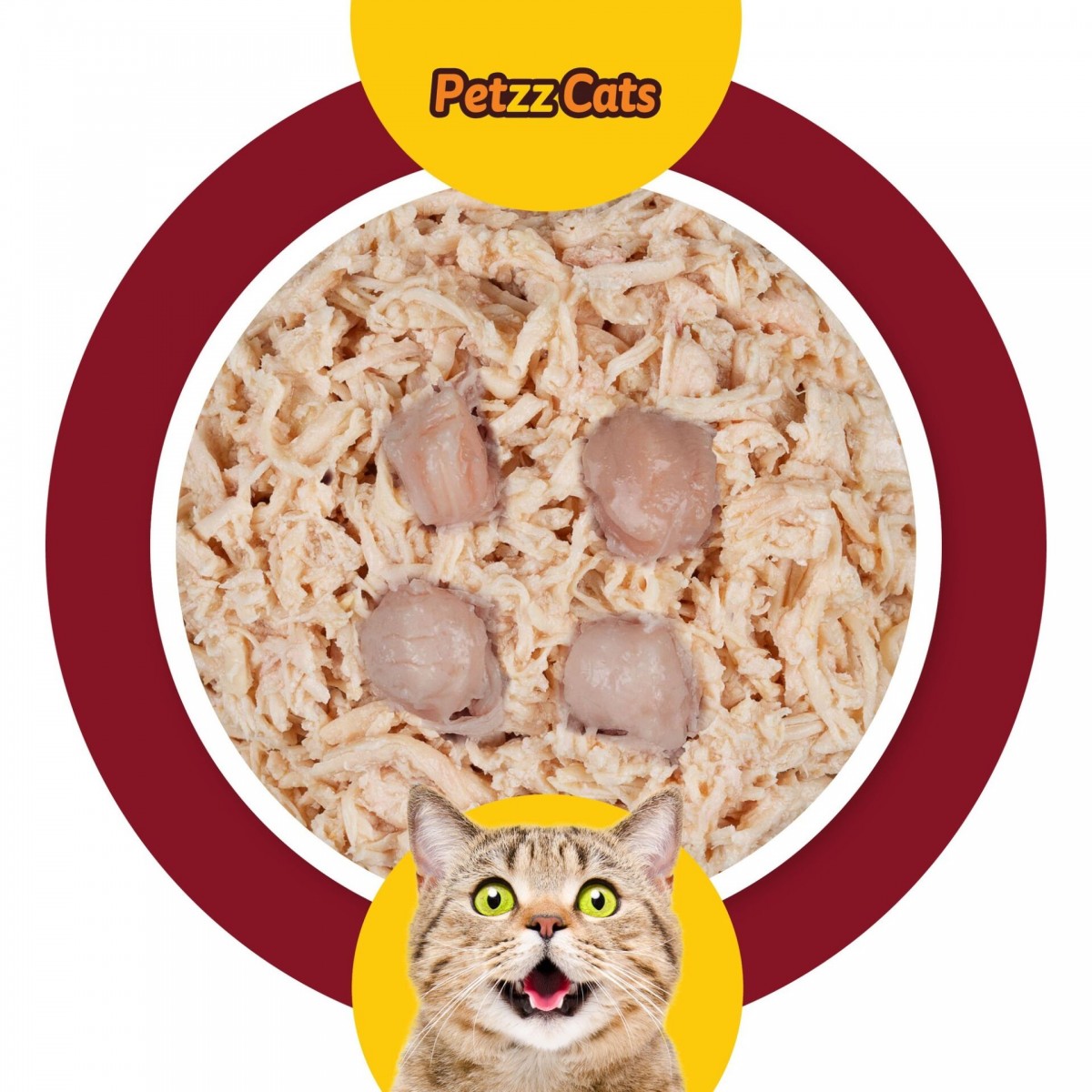 PetzzCats Tavuk & Kalamar Konserve Kedi Maması 1 Adet 70 Gr