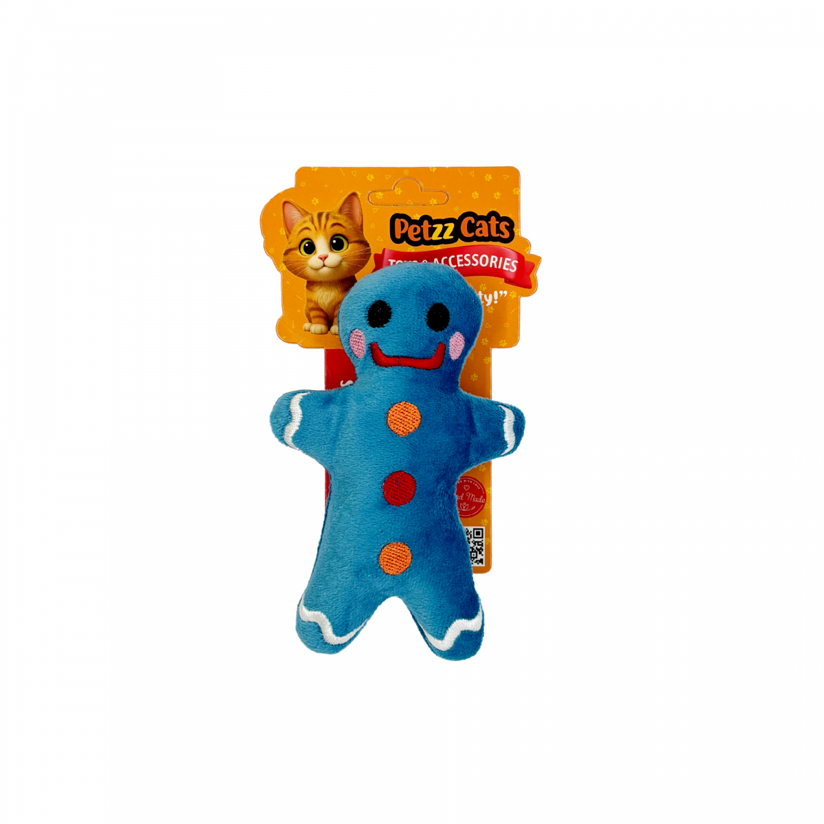 PetzzCats Many Matatabi ve Çıngırak Sesli Peluş Kedi Oyuncağı Mavi 15x9 Cm