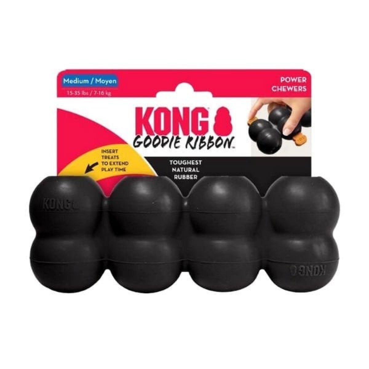 Kong Goodie Ribbon Çoklu Top Şeklinde Köpek Oyuncağı Large Siyah