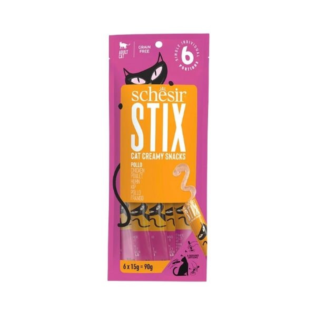 Schesir Cat Stick Tavuklu Sıvı Kedi Ödül Maması 1 Adet 6x15 Gr