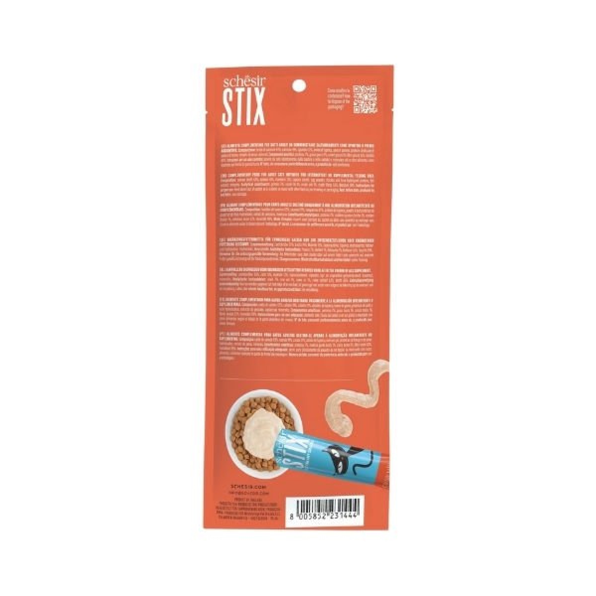 Schesir Cat Stick Somonlu Sıvı Kedi Ödül Maması 1 Adet 6x15 Gr