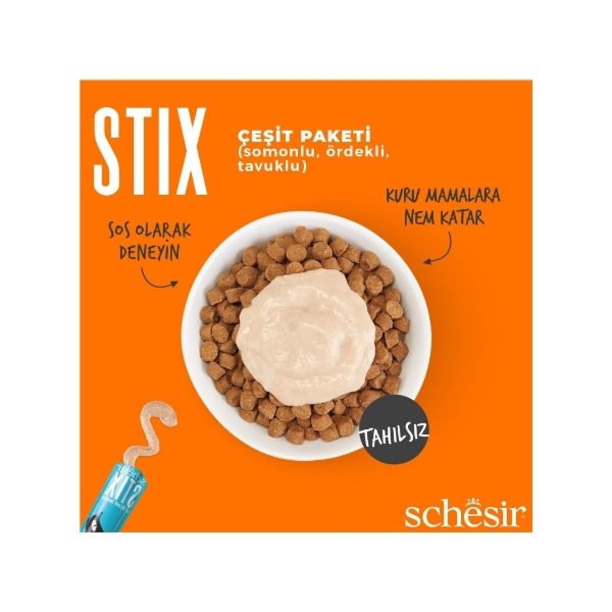 Schesir Cat Stick Karışık Lezzetli Sıvı Kedi Ödül Maması 1 Adet 6x15 Gr