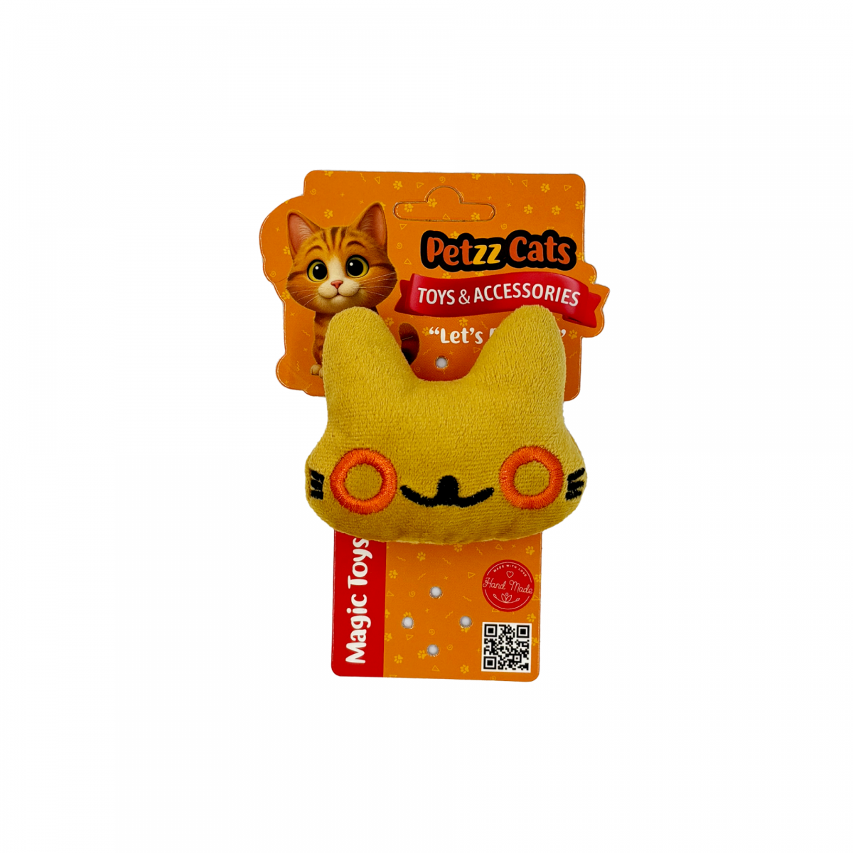 PetzzCats Caty Matatabi ve Çıngırak Sesli Peluş Kedi Oyuncağı Sarı 8x8 Cm