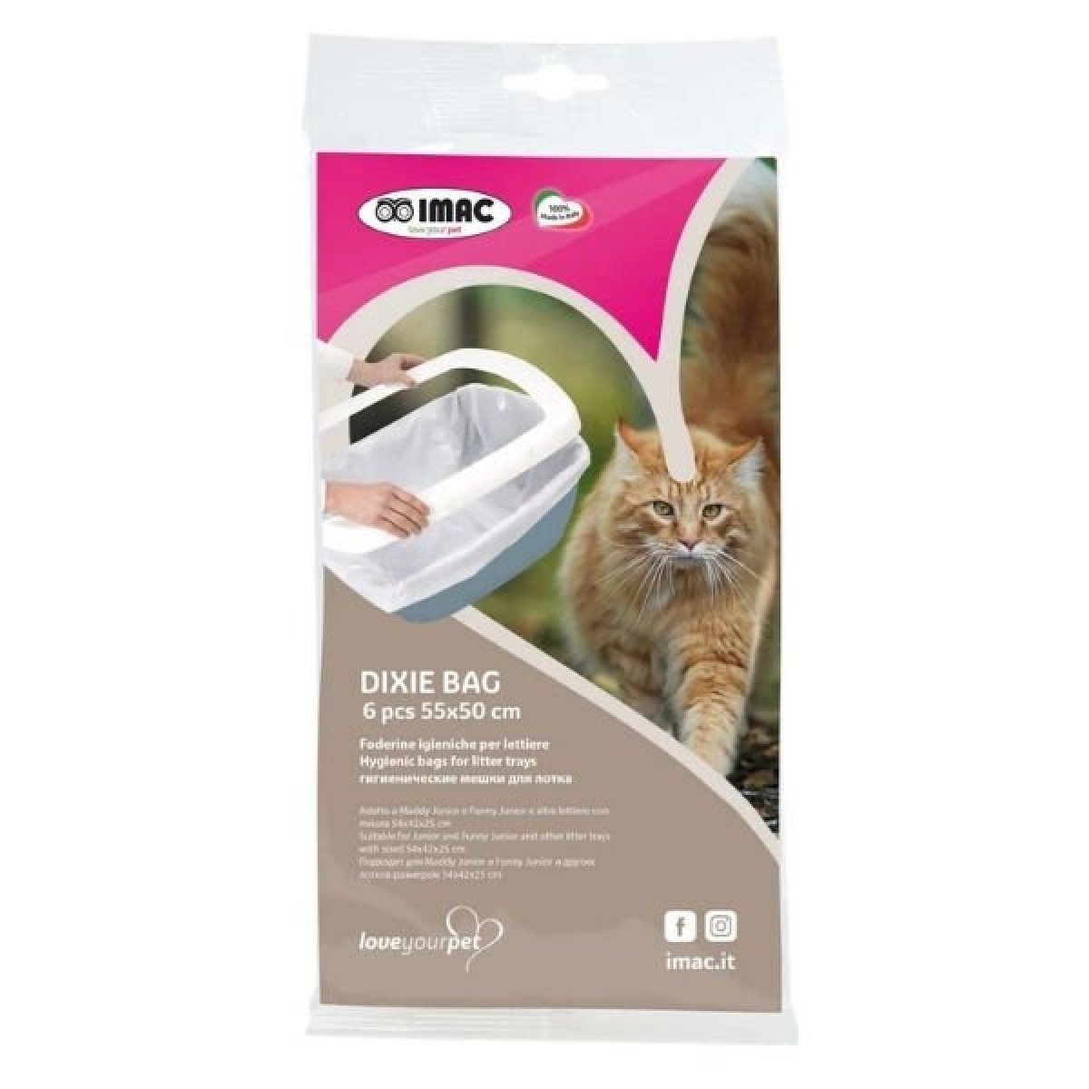 İmac Dixie Bag Kedi Tuvaleti Poşeti 6 Adet 60x55 Cm