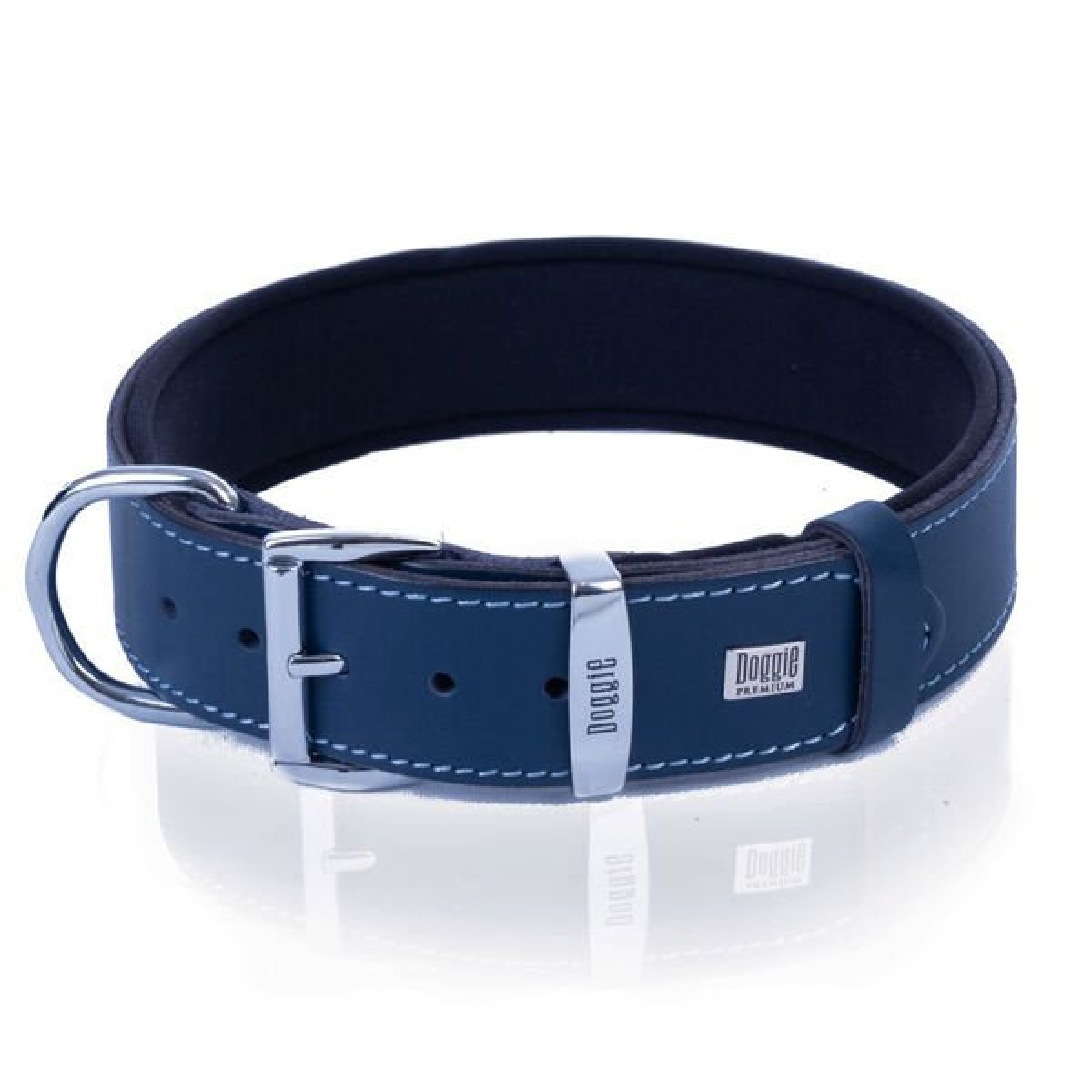 Doggie Comfort Deri Kemik Süslü Köpek Boyun Tasması Large Mavi 3.5x52-60 Cm