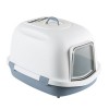 Stefanplast Super Queen Sert Plastik Kapalı Kedi Tuvaleti Beyaz/Mavi Kedi Tuvaleti 55x71x46.5 Cm