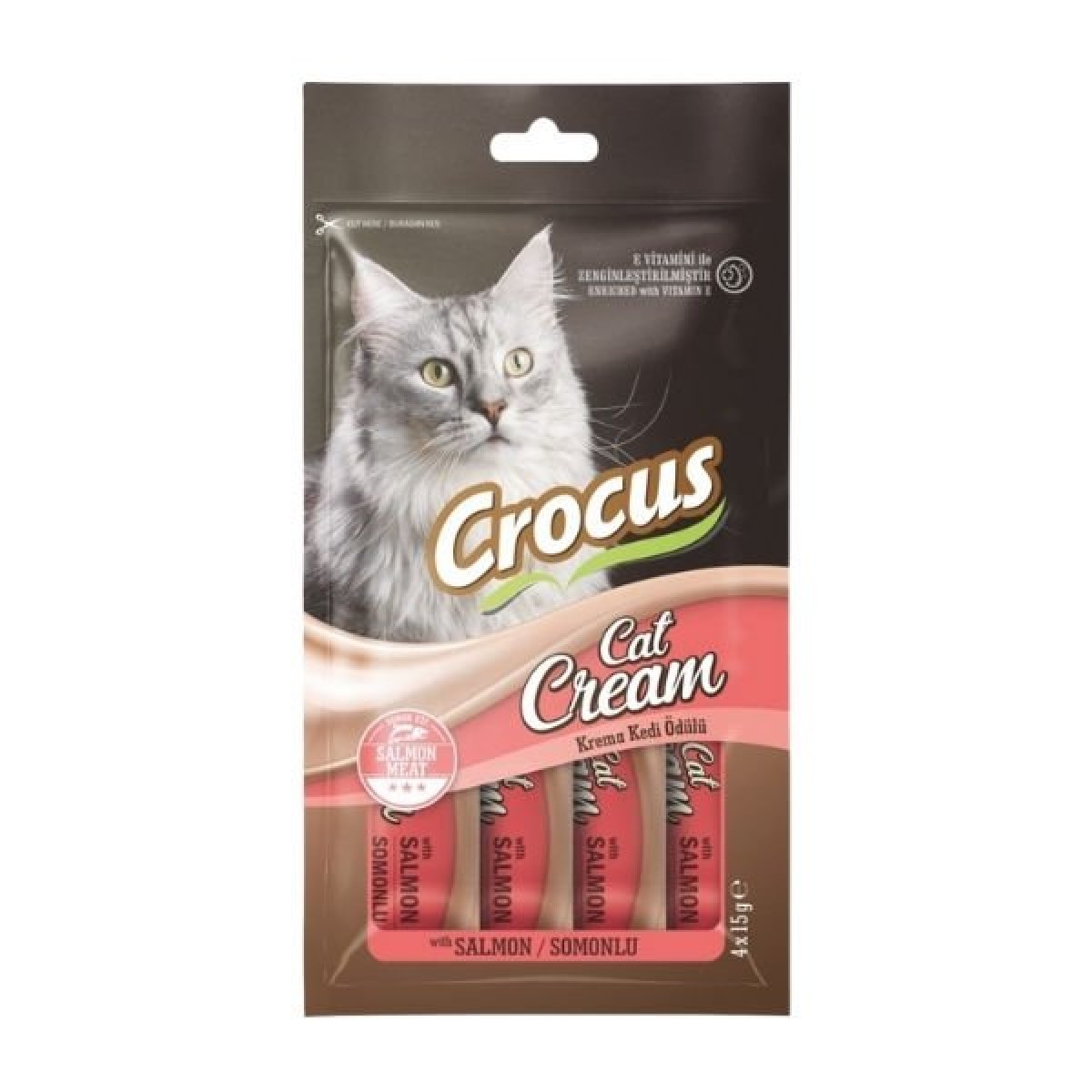 Crocus Somonlu Sıvı Kedi Ödül Maması 1 Adet 4x15 Gr