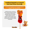 PetzzCats LadyBird Matatabi ve Çıngırak Sesli Kedi Oltası Oyuncağı Kırmızı/Siyah 42 Cm