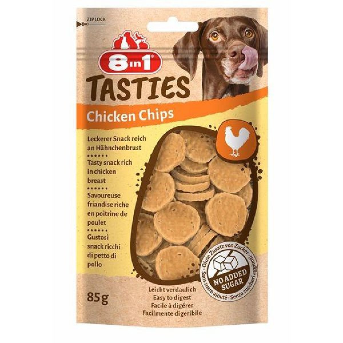 8in1 Tasties Chicken Chips Tavuklu Cips Köpek Ödül Maması 1 Adet 85 Gr