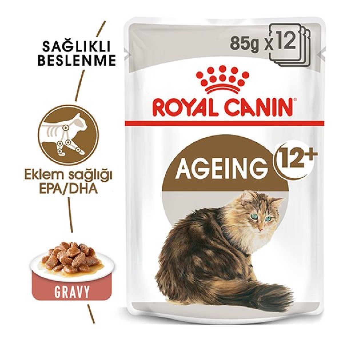 Royal Canin Ageing +12 Gravy Pouch Yaşlı Konserve Kedi Maması 1 Adet 85 Gr