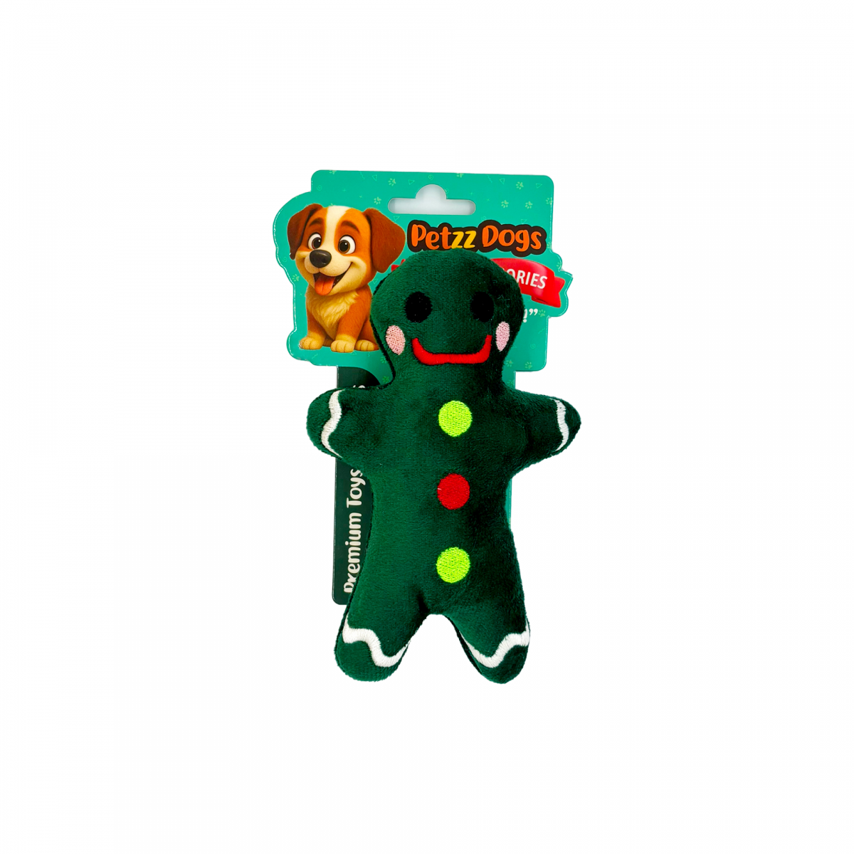 PetzzDogs Many Sesli Dayanıklı Peluş Köpek Çiğneme Oyuncağı Yeşil 15x9 Cm