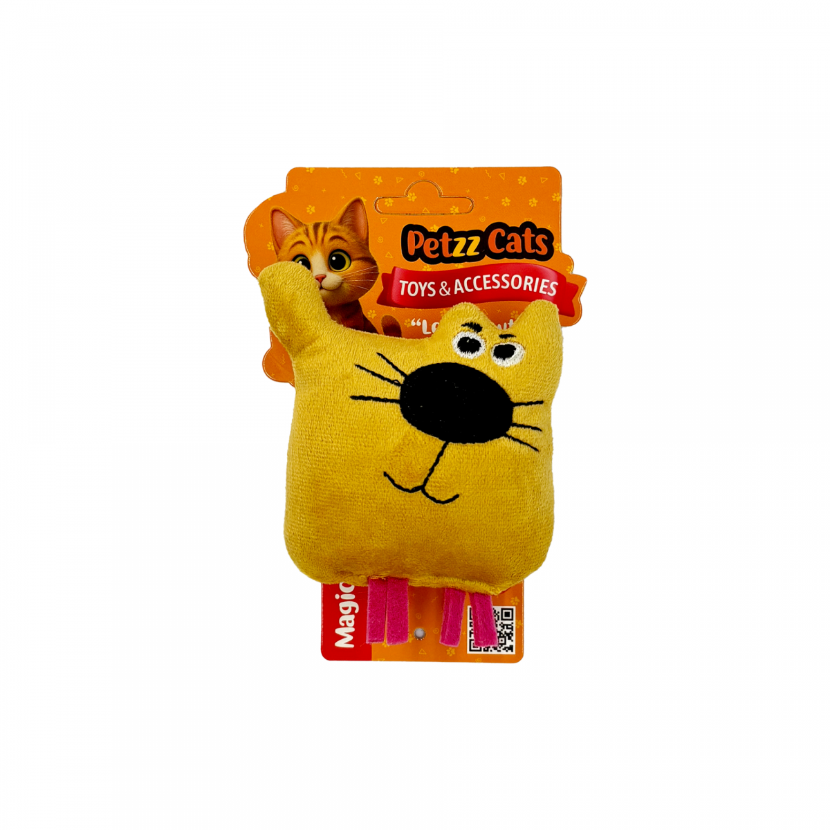 PetzzCats Kedy Matatabi ve Çıngırak Sesli Peluş Kedi Oyuncağı Sarı 10x7 Cm