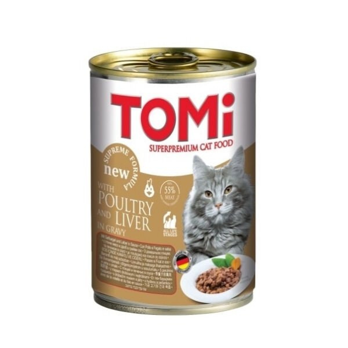 Tomi Kanatlı Eti ve Ciğerli Yetişkin Konserve Kedi Maması 400 Gr 1 Adet