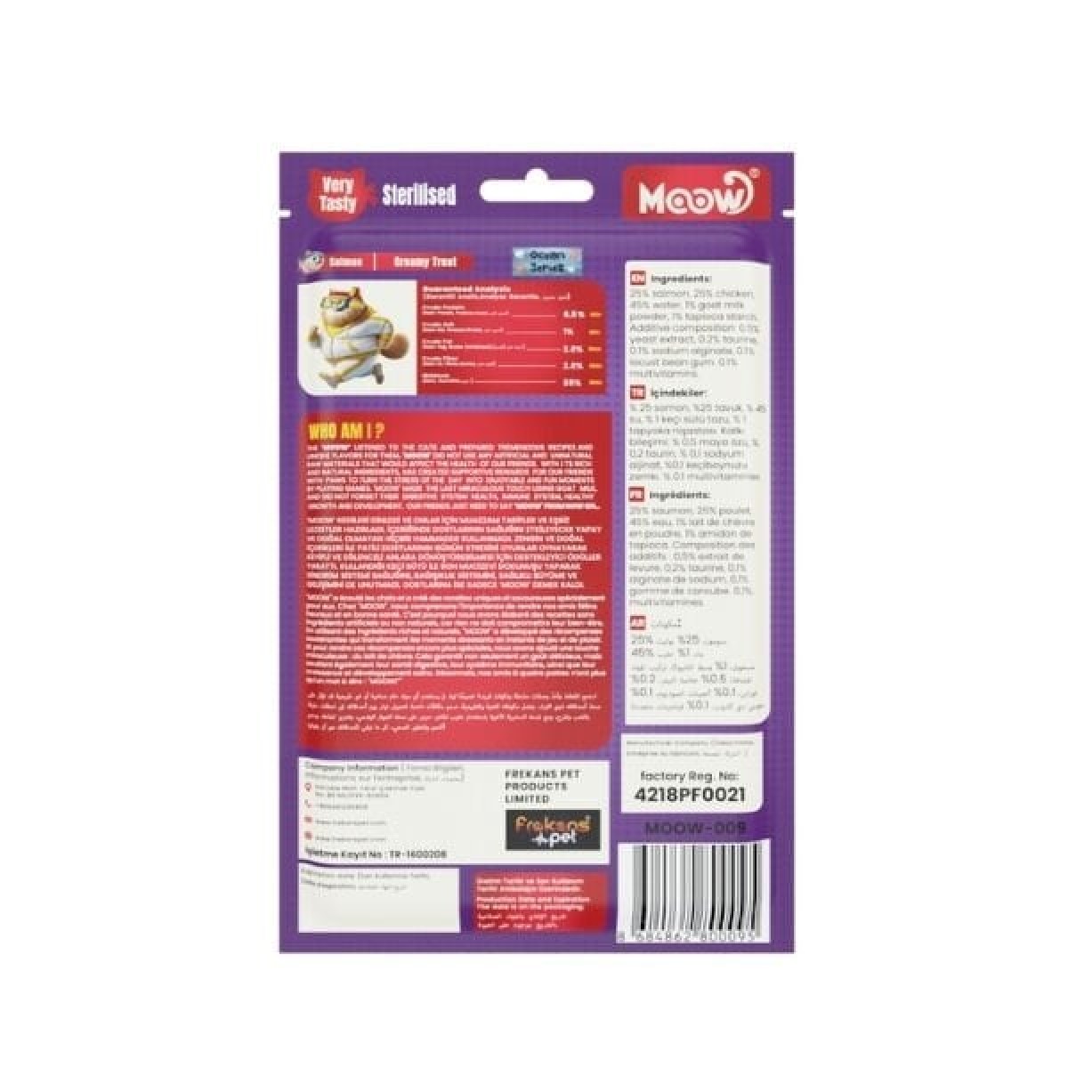 Moow Somonlu ve Keçi Sütlü Kısırlaştırılmış Sıvı Kedi Ödül Maması 1 Adet 6x12 Gr