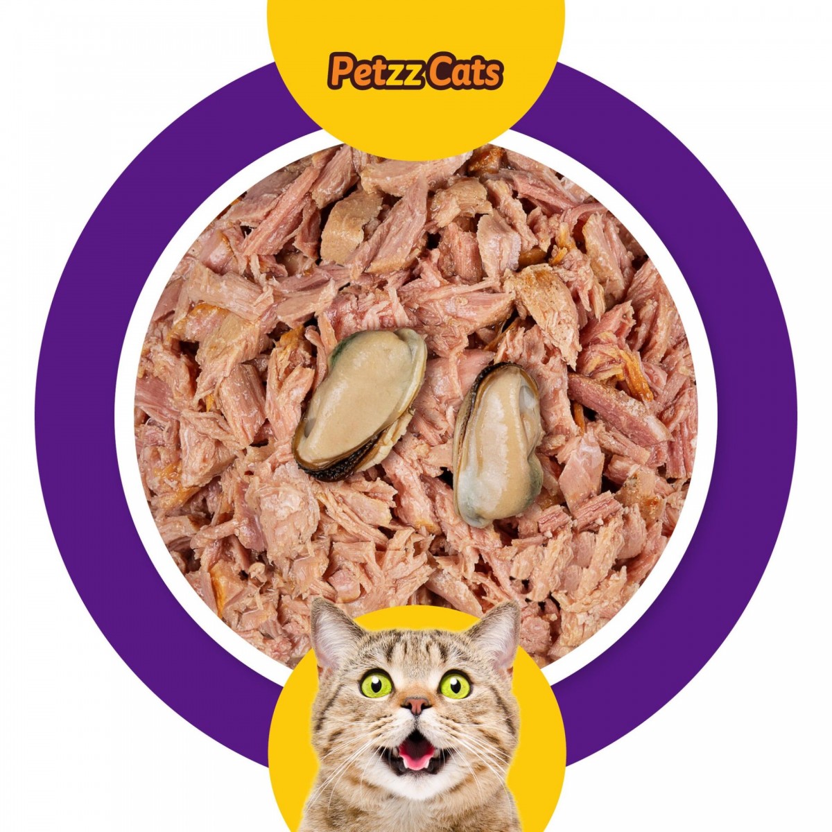 PetzzCats Ton Balığı & Midye Konserve Kedi Maması 1 Adet 70 Gr