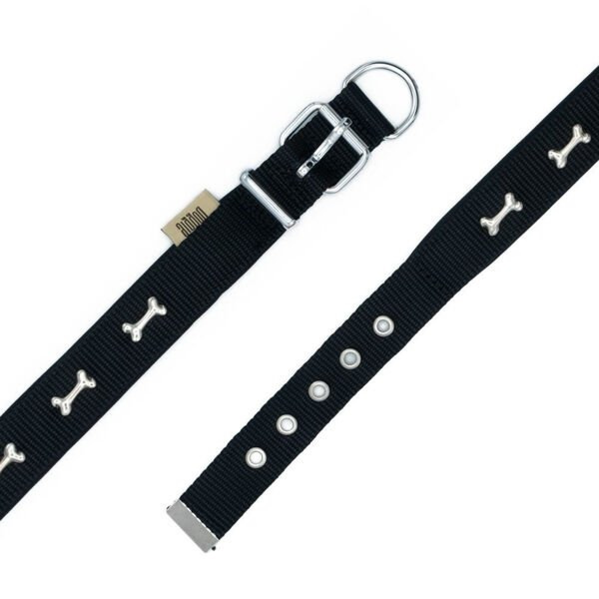 Doggie Comfort Dokuma Kemikli Köpek Boyun Tasması Large Siyah 2.5x42-50 Cm