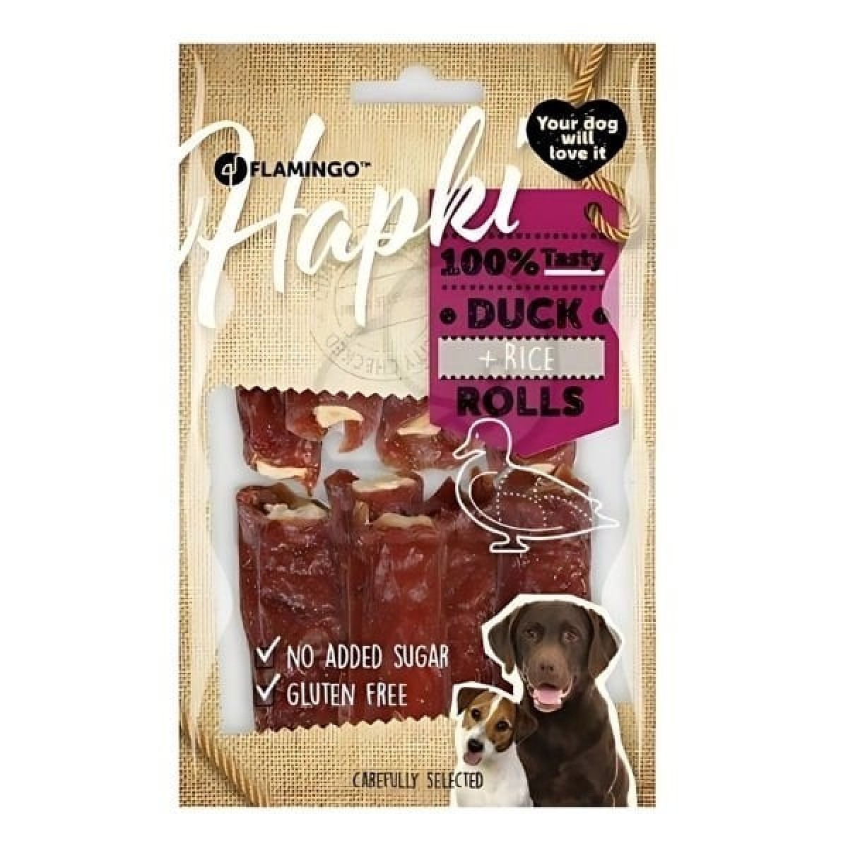 Flamingo Hapki Rolls Ördekli ve Pirinçli Köpek Ödül Maması 1 Adet 85 Gr