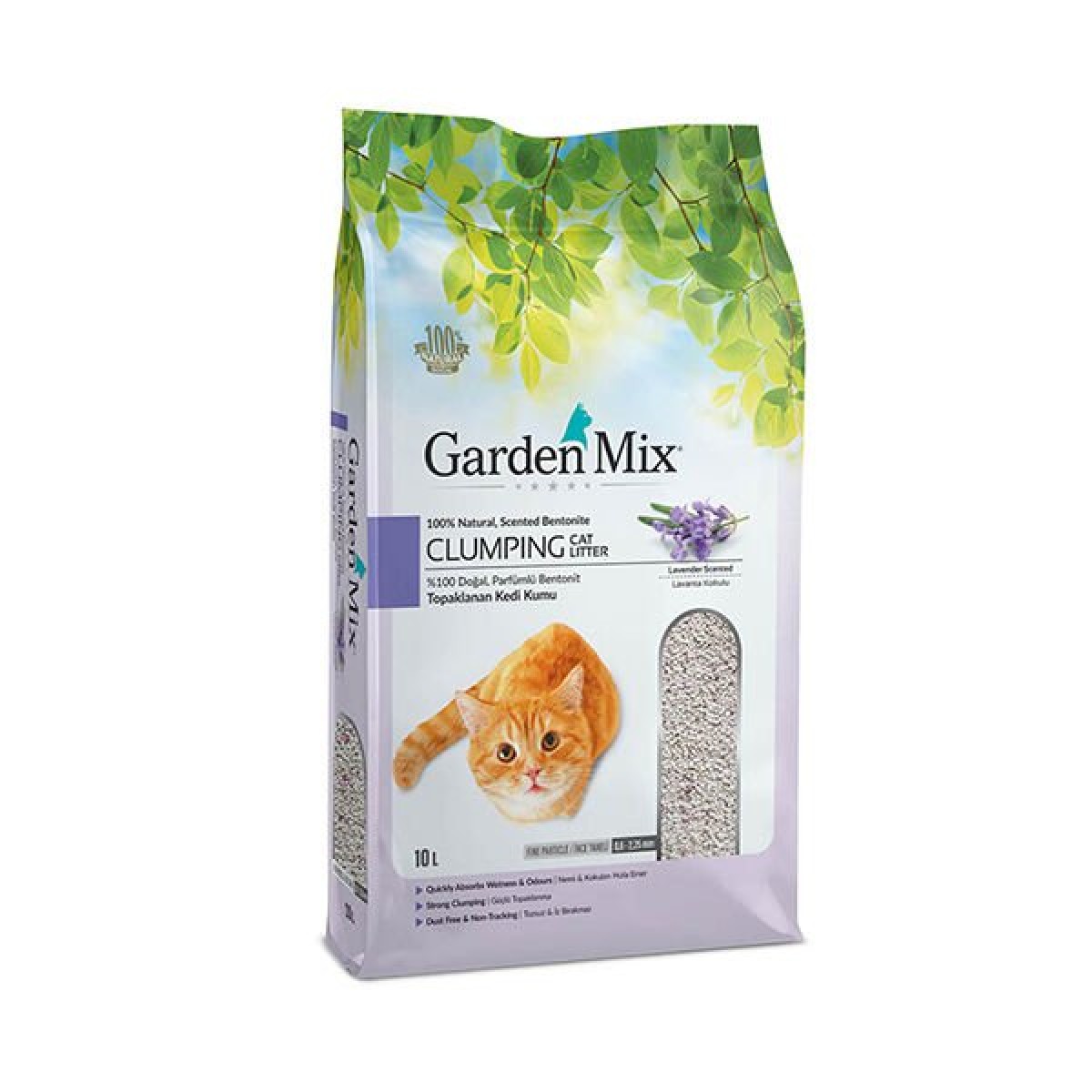 Garden Mix Bentonit İnce Taneli Lavanta Kokulu Kedi Kumu 1 Adet 10 Lt