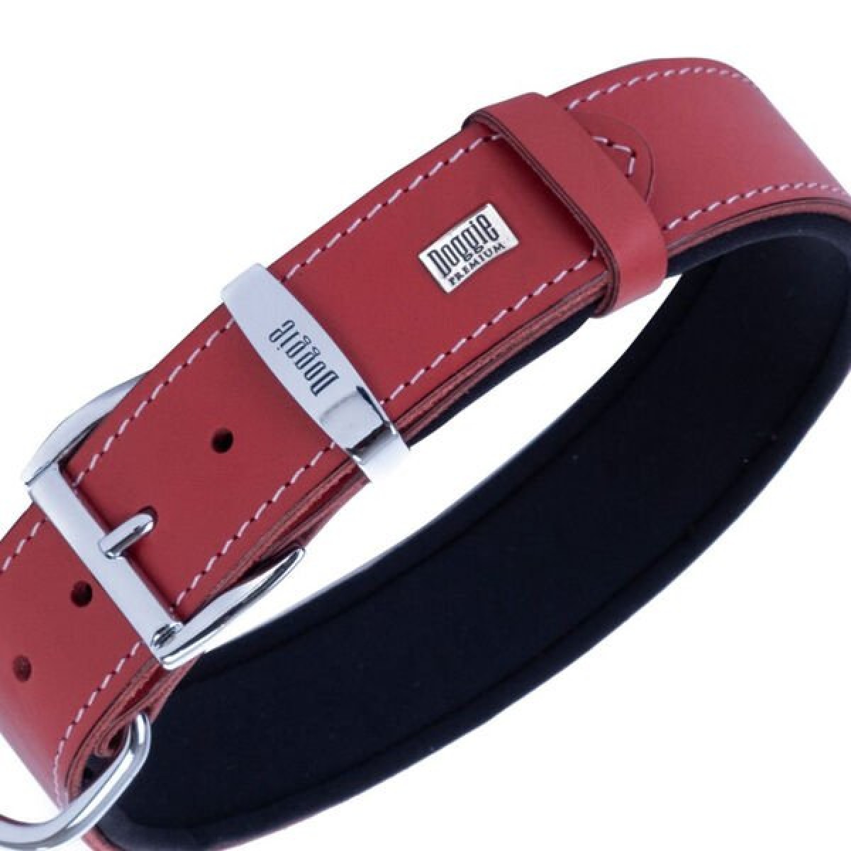 Doggie Comfort Deri Kemik Süslü Köpek Boyun Tasması Large Kırmızı 3.5x52-60 Cm