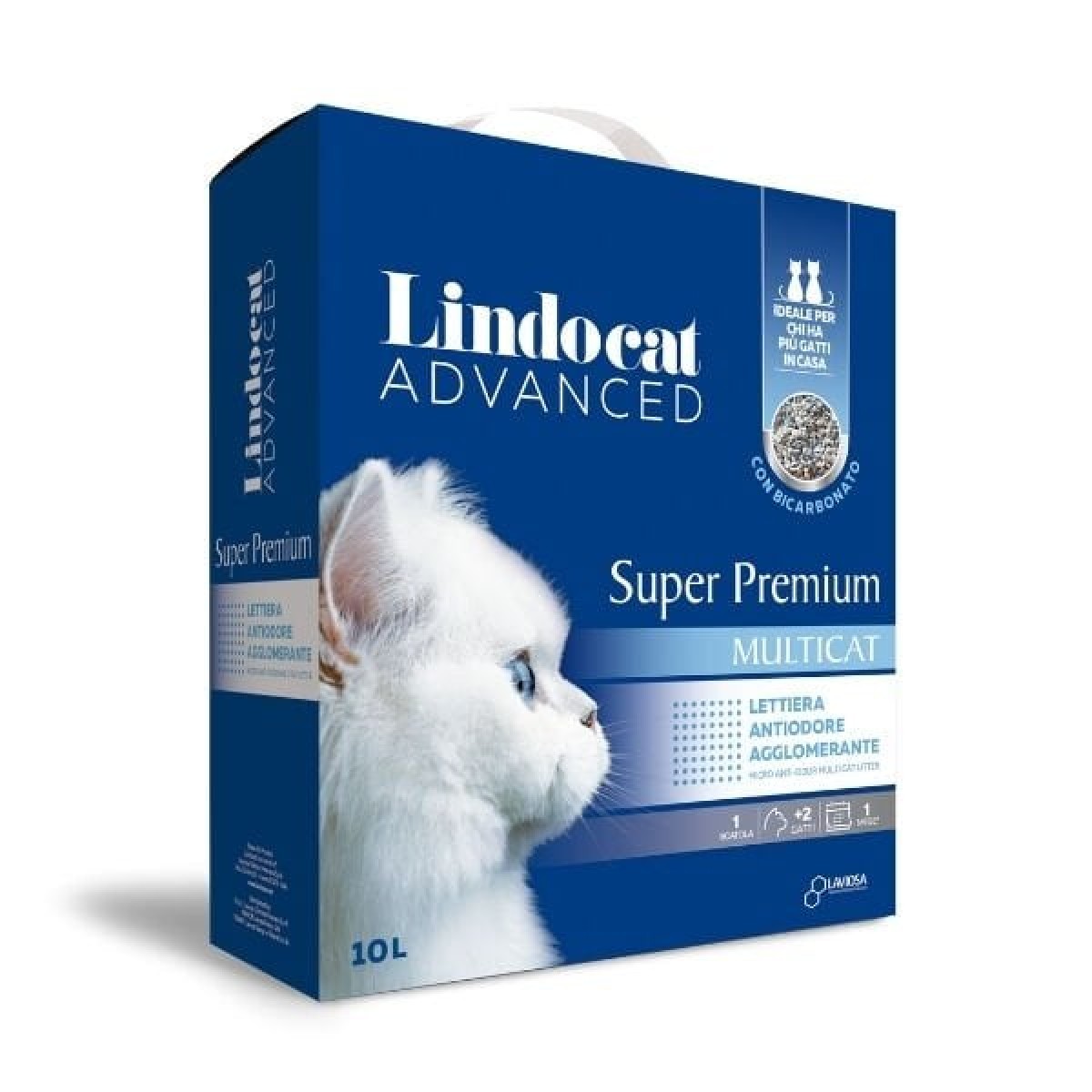 Lindocat Super Premium Multicat Bikarbonatlı Koku Önleyici Extra Güçlü Topaklanan Kedi Kumu 1 Adet 10 Lt