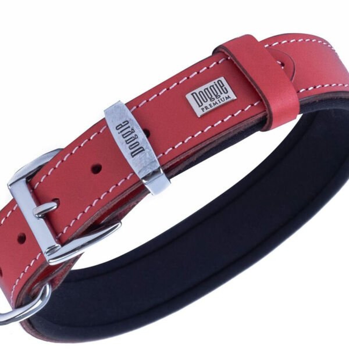 Doggie Comfort Deri Kemik Süslü Köpek Boyun Tasması Medium Kırmızı 3x42-50 Cm