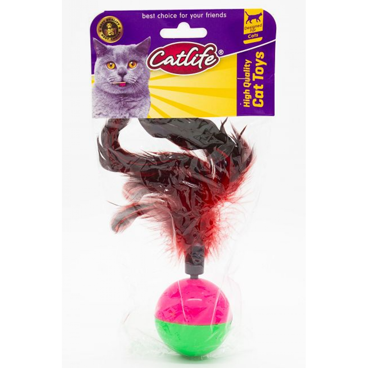 Catlife Tüylü Hacıyatmaz Kedi Oyuncağı 16 Cm Renkli