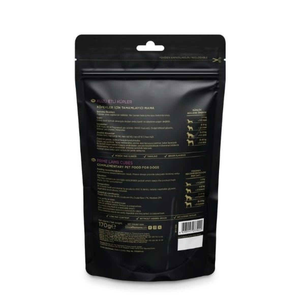 Reflex Snackies Natural Kuzu Etli Küp Tahılsız Köpek Ödül Maması 1 Adet 170 Gr