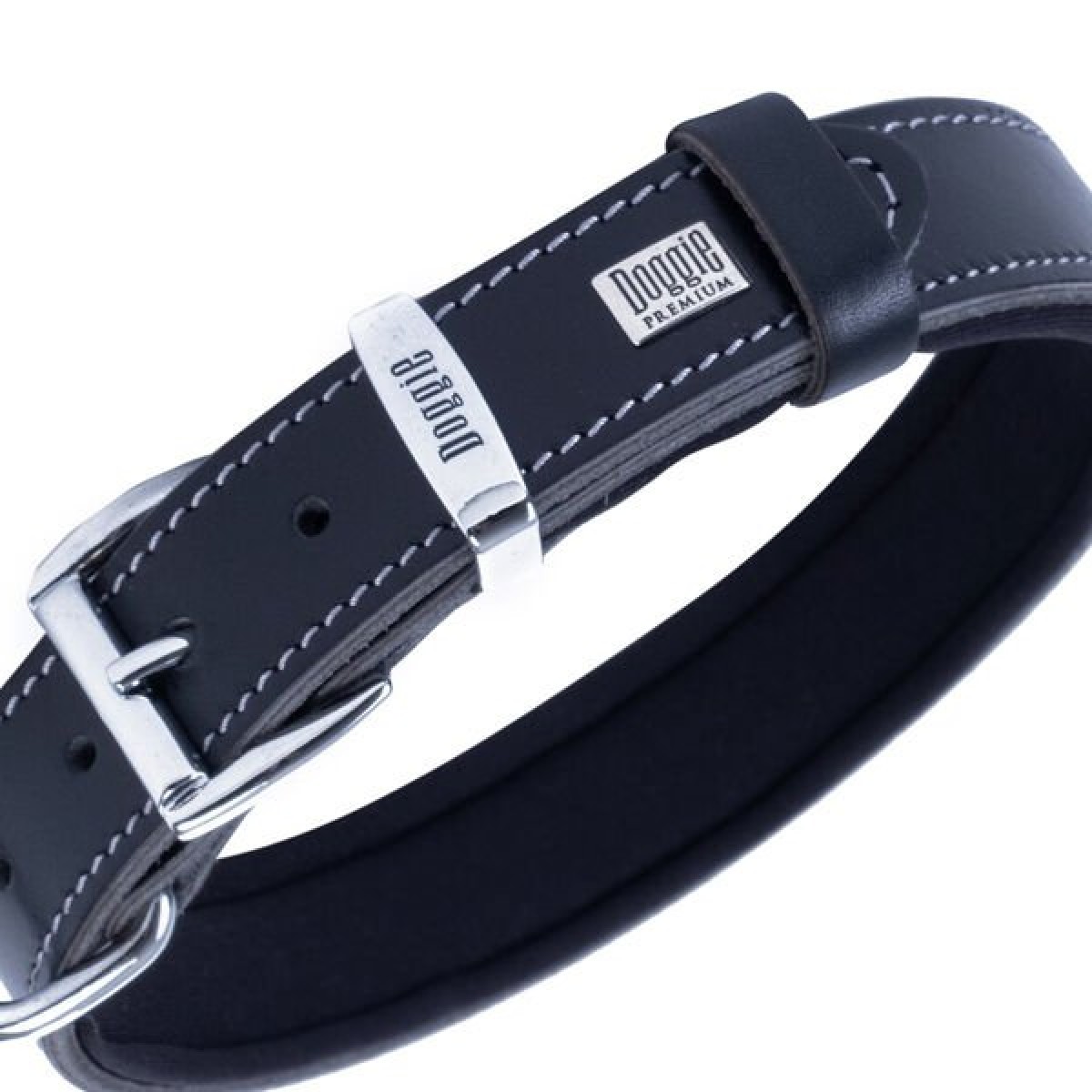 Doggie Comfort Deri Nazar Boncuklu Köpek Boyun Tasması Medium Siyah 3x42-50 Cm