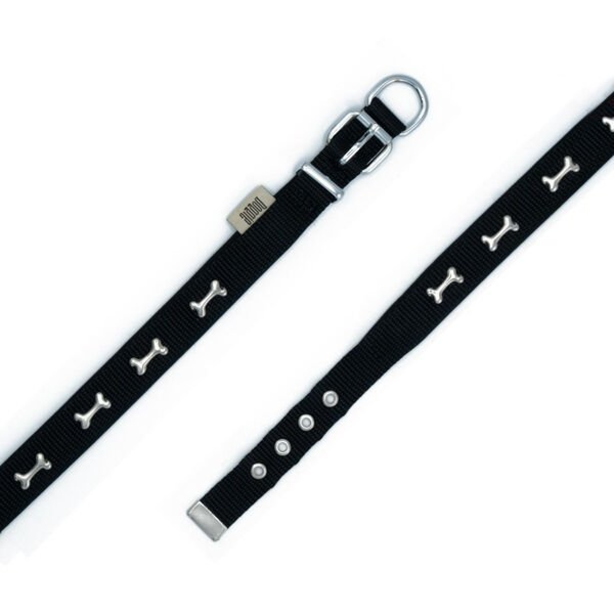 Doggie Comfort Dokuma Kemikli Köpek Boyun Tasması Small Siyah 2x30-35 Cm