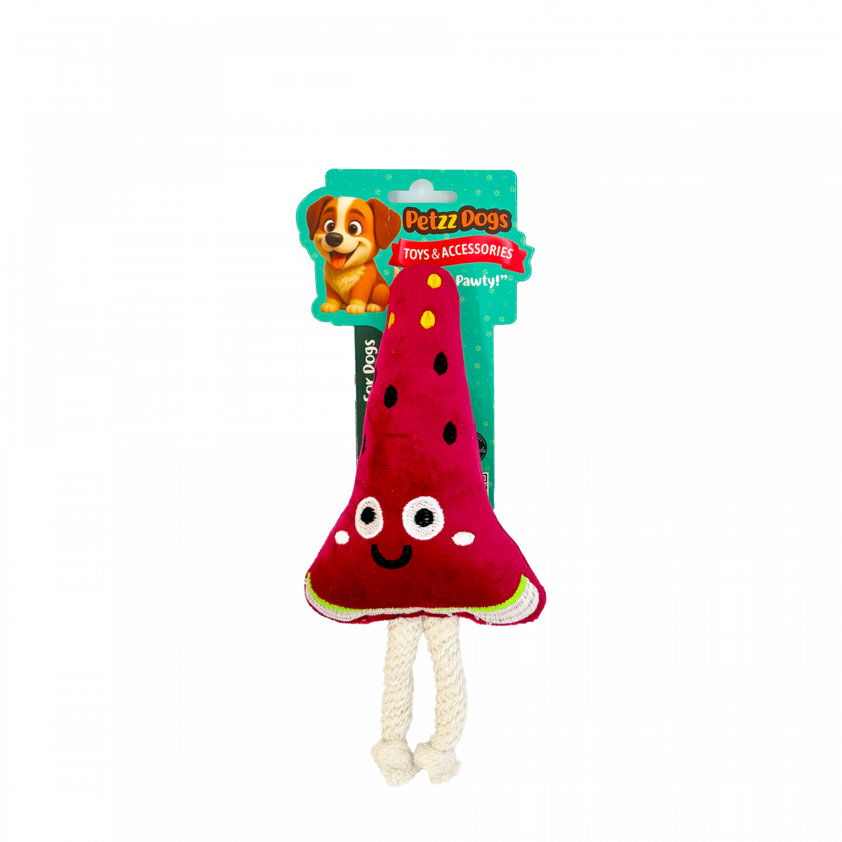 PetzzDogs Melon Sesli Dayanıklı Peluş Köpek Çiğneme Oyuncağı Bordo 22x9 Cm