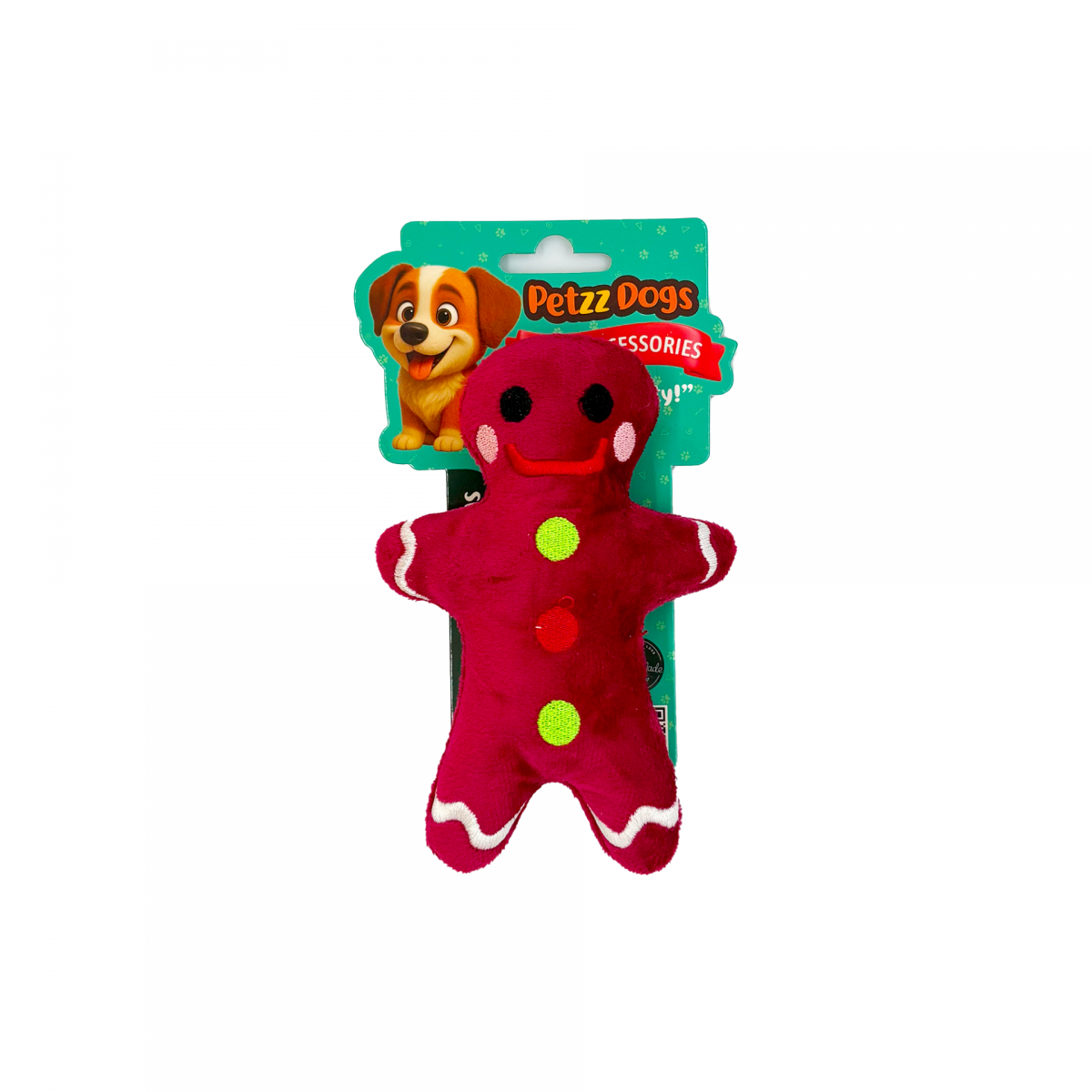 PetzzDogs Many Sesli Dayanıklı Peluş Köpek Çiğneme Oyuncağı Bordo 15x9 Cm