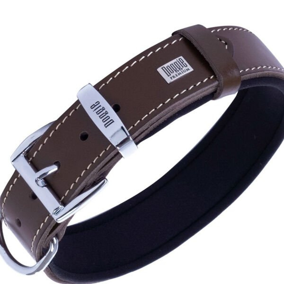 Doggie Comfort Deri Kemik Süslü Köpek Boyun Tasması Medium Kahverengi 3x42-50 Cm