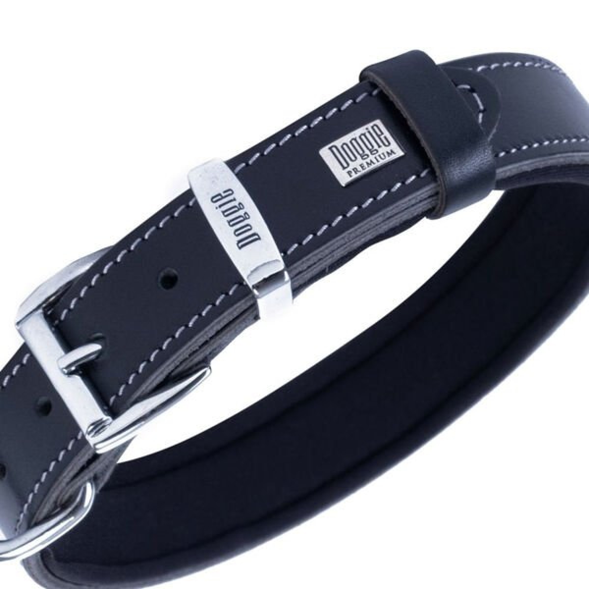 Doggie Comfort Deri Kemik Süslü Köpek Boyun Tasması Medium Siyah 3x42-50 Cm