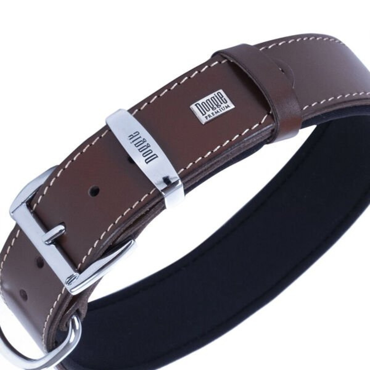 Doggie Comfort Deri Kemik Süslü Köpek Boyun Tasması Large Kahverengi 4x57-65 Cm