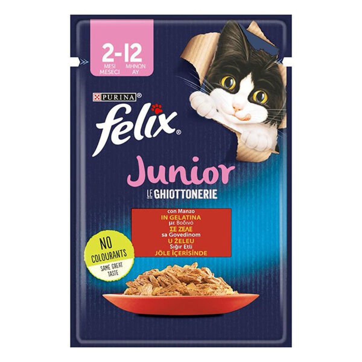 Felix Sensations Junior Taze Jöle İçerisinde Sığır Etli Yavru Yaş Kedi Maması 1 Adet 85 Gr