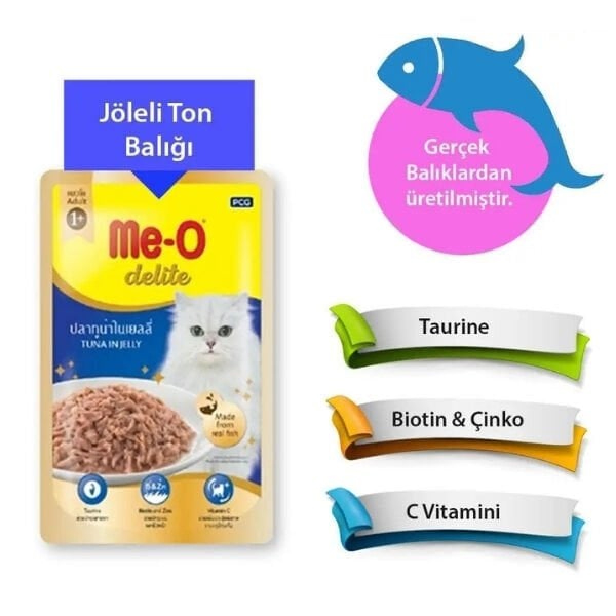 Meo Delite Ton Balıklı Pouch Yetişkin Konserve Kedi Maması 1 Adet 70 Gr