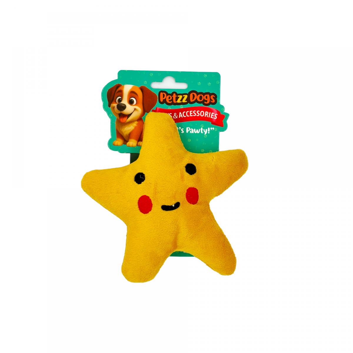 PetzzDogs Star One Sesli Dayanıklı Peluş Köpek Çiğneme Oyuncağı Sarı 14x13 Cm