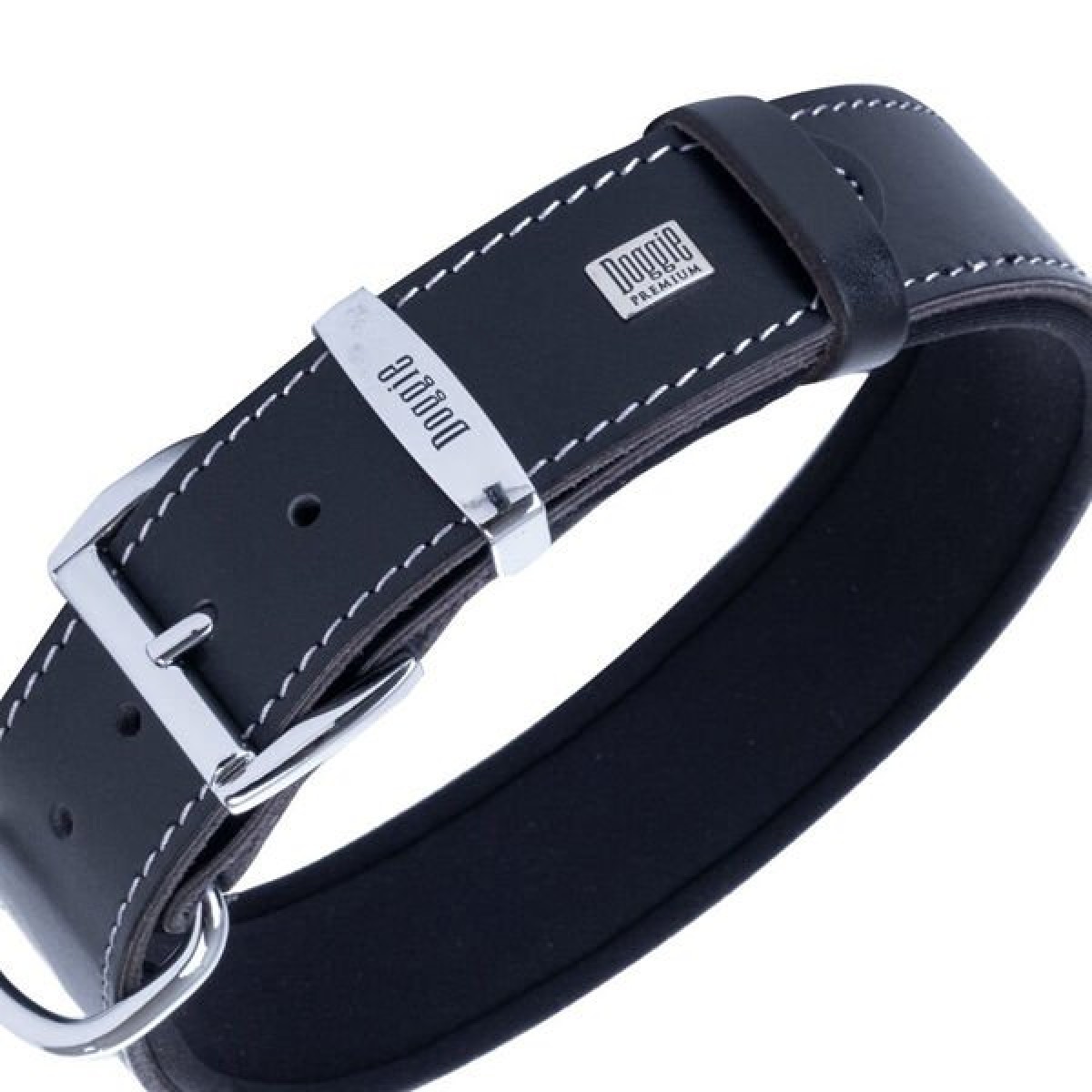 Doggie Comfort Deri Kemik Süslü Köpek Boyun Tasması Large Siyah 4x57-65 Cm