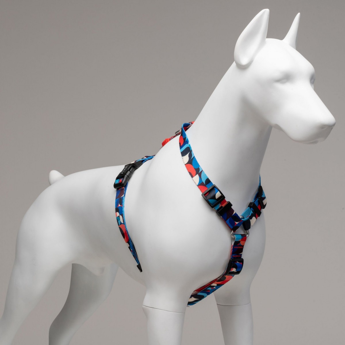 Lindo Dogs Red Line H Tipi Köpek Göğüs Tasması Kırmızı/Mavi Beden Large