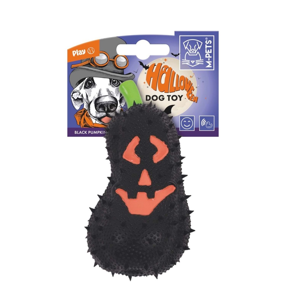 M-Pets Halloween Siyah Bal Kabağı Köpek Oyuncağı 7x6.5x14 Cm Siyah