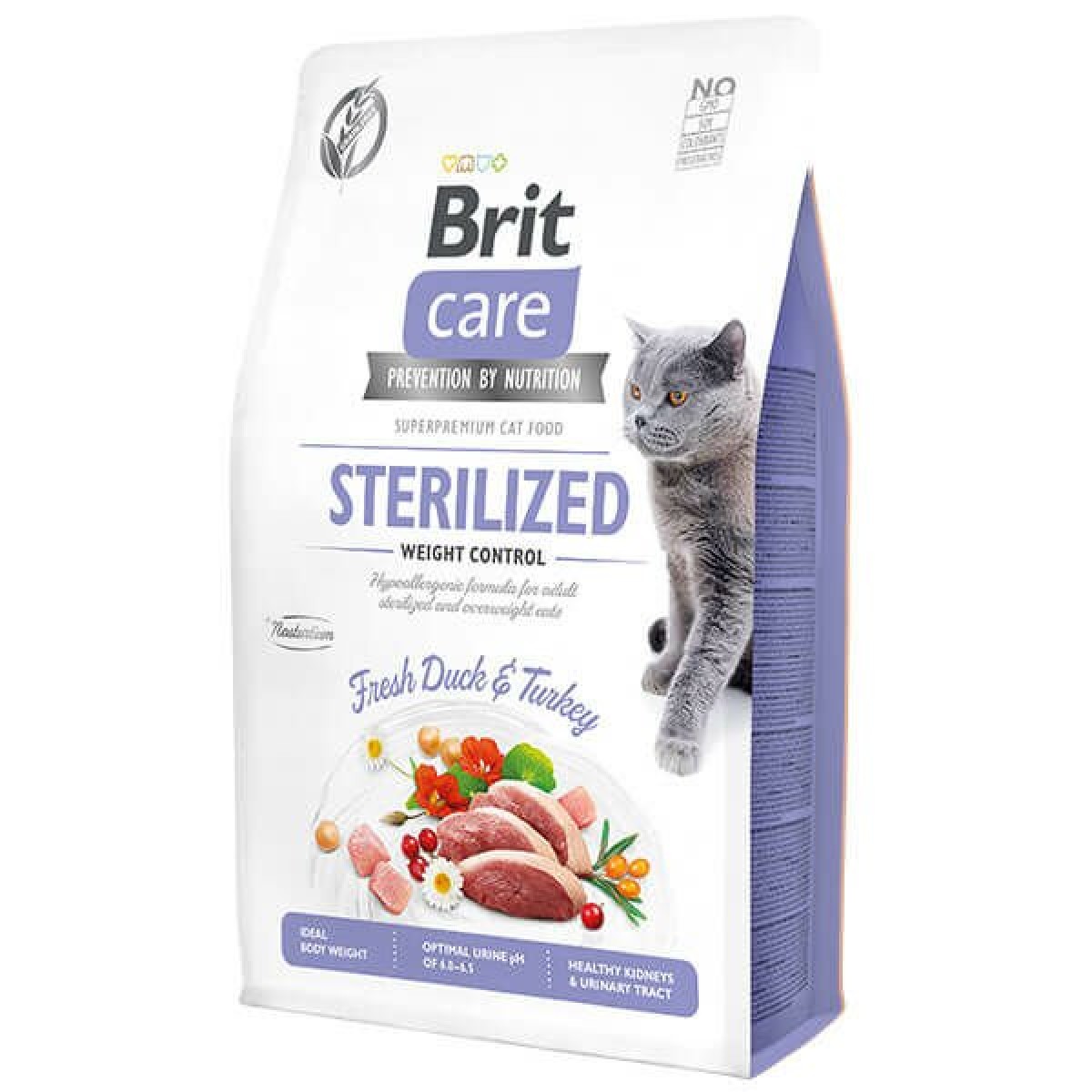 Brit Care Hipoalerjenik Sterilized Ördek ve Hindili Tahılsız Kısırlaştırılmış Kedi Maması 2 Kg