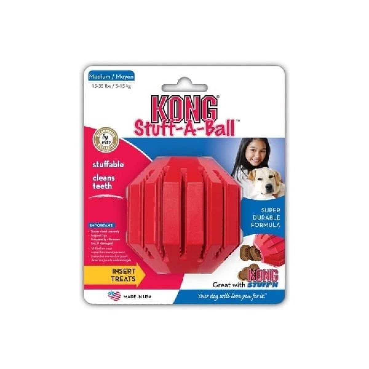 Kong Stuff A Ball Çok Amaçlı Kauçuk Köpek Oyuncağı Medium