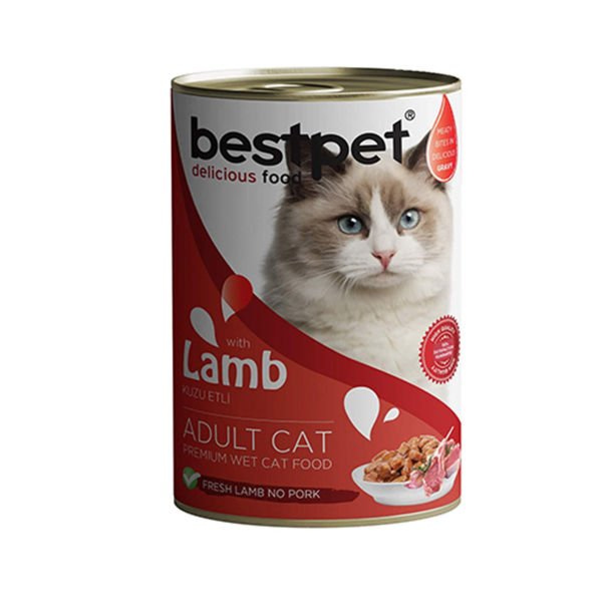 Bestpet Kuzulu Jöleli Yetişkin Konserve Kedi Maması 1 Adet 400 Gr